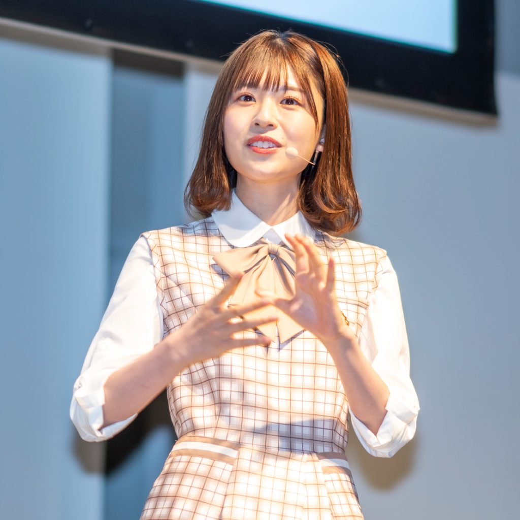 「Sony presents DinoScience 恐竜科学博 ~ララミディア大陸の恐竜物語~」記者発表会に出席した日向坂46松田好花