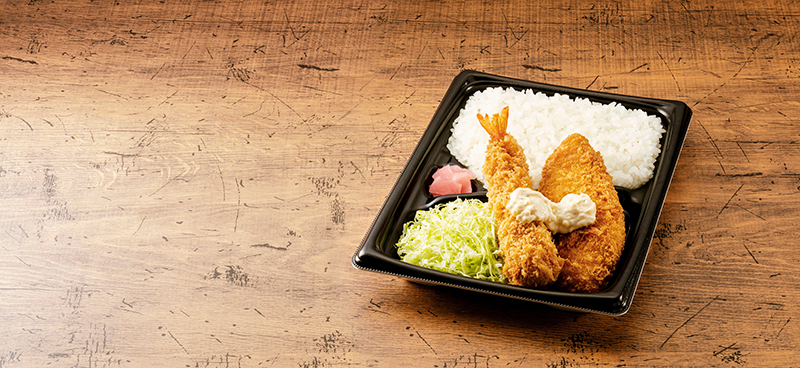 中部:えびフライ&白身フライWタルタル弁当