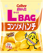 カルビー ポテトチップスLサイズBAGコンソメパンチ 118g×12袋 大容量 たっぷり パーティー おやつ おつまみ