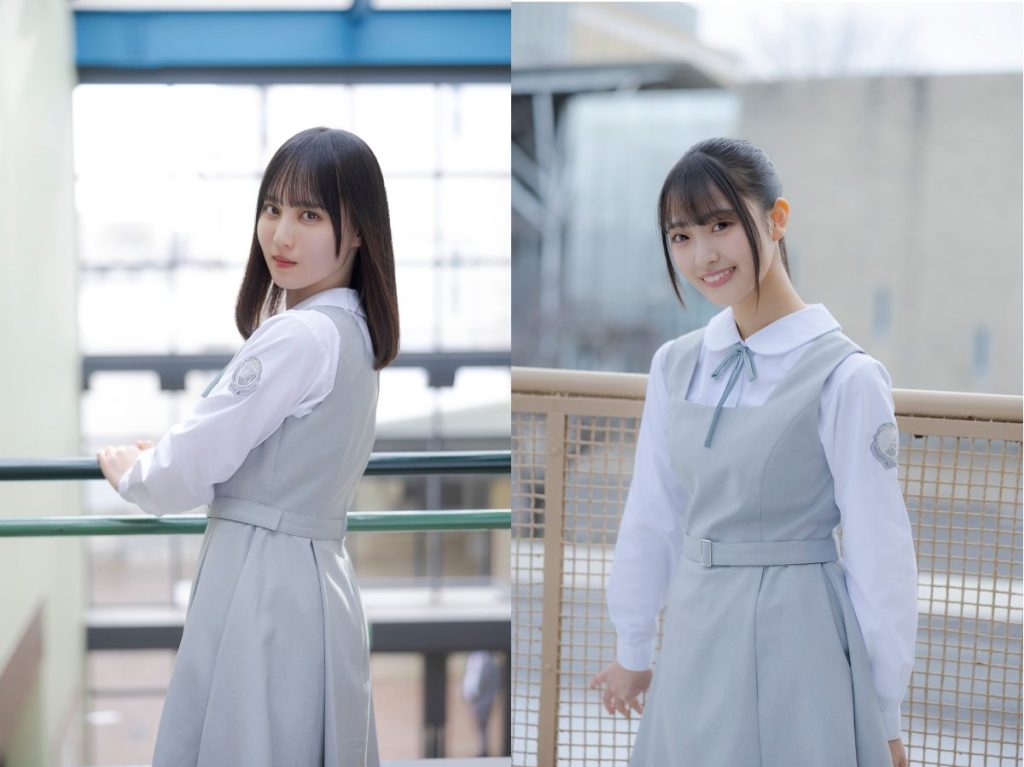 日向坂46五期生、松尾桜(左)と蔵盛妃那乃(右)