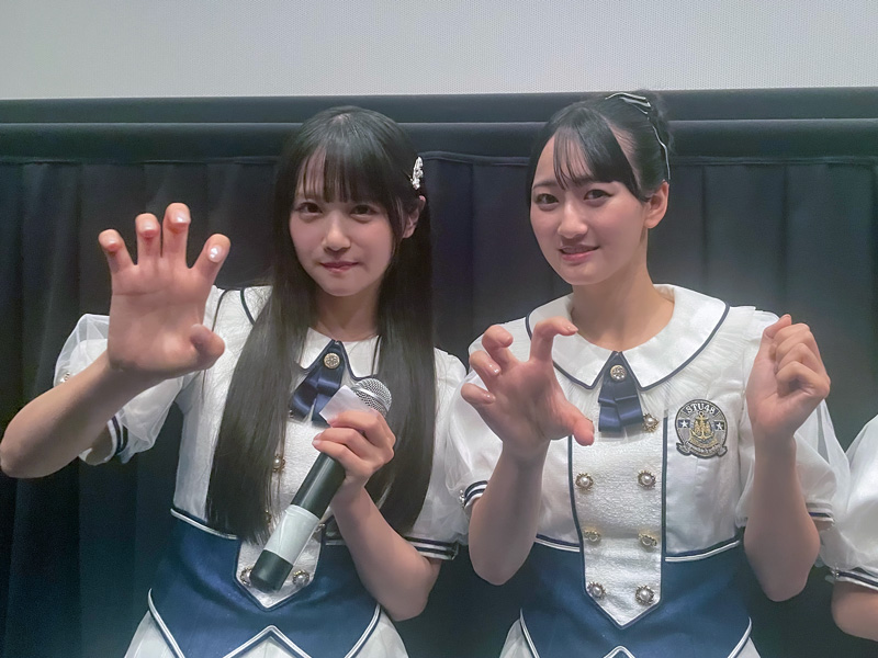 映画『鬼ベラシ』先行プレミア上映会(@TOHOシネマズ 新居浜)に出席したSTU48中村舞、信濃宙花