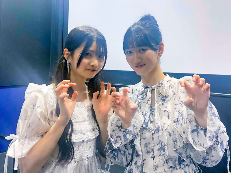 ユナイテッド・シネマ幕張にて行われた映画『鬼ベラシ』の舞台あいさつに出席したSTU48・信濃宙花と新井梨杏
