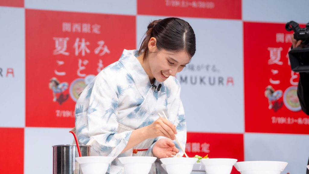 土屋太鳳が「どうとんぼり神座新CM&夏休みこども0円キャンペーン発表会」に出席