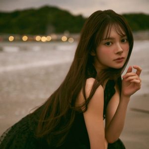 AKB48伊藤百花、黒のノースリーブドレスで大人な表情「エモい感じの写真になりました」