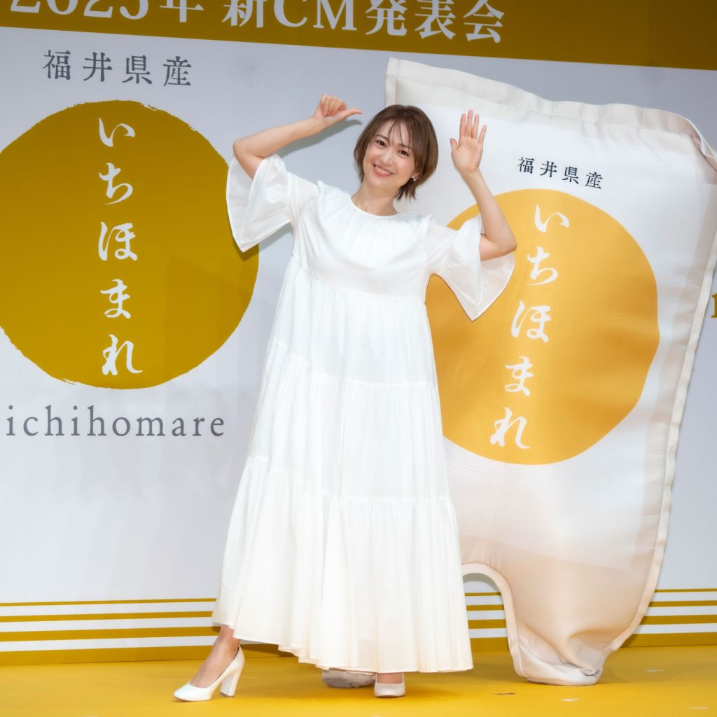 福井県産ブレンド米「いちほまれ」新TV-CM発表会に出席した大島優子