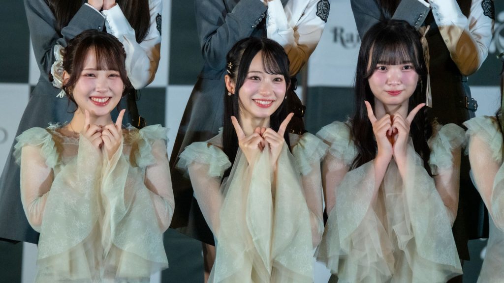 Rain Tree 3rdデジタルシングル『好きだよとどっちが先に言うのか?』リリースイベントより市原紬希、橋本真希、遠藤莉乃