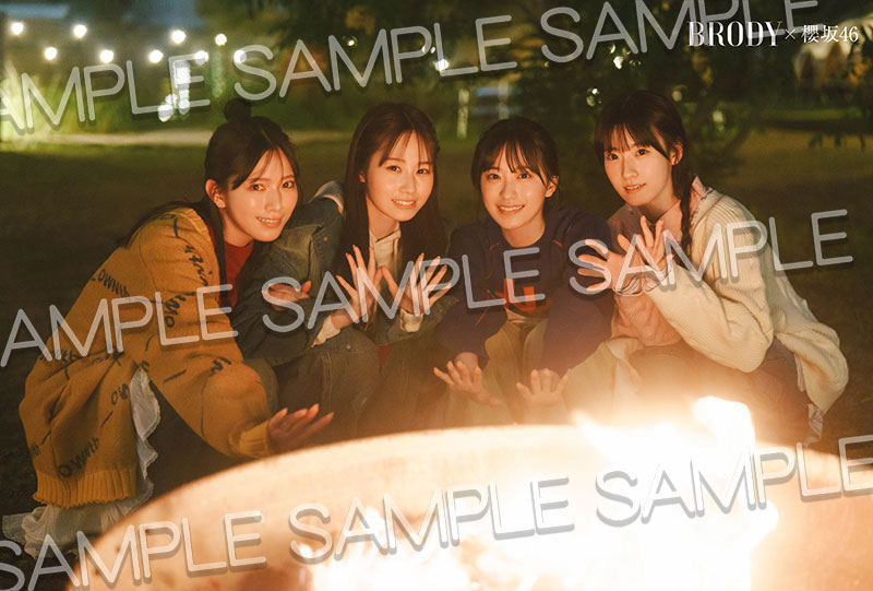 『BRODY2月号』HMV＆BOOKS online特典ポストカード：櫻坂46石森璃花、向井純葉、村井優、村山美羽