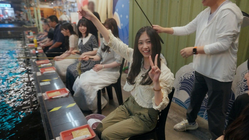 エビ釣り大会、一番多く釣り上げたのは？