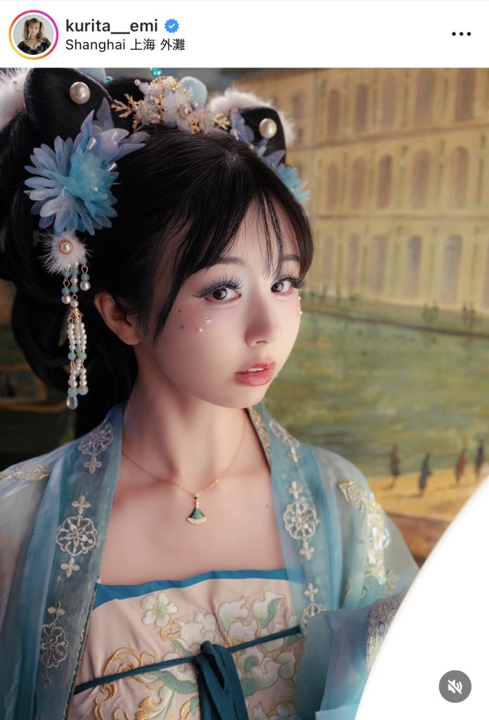 “SNSのフェチ天使”くりえみが中国・上海で美しいドレス姿を披露