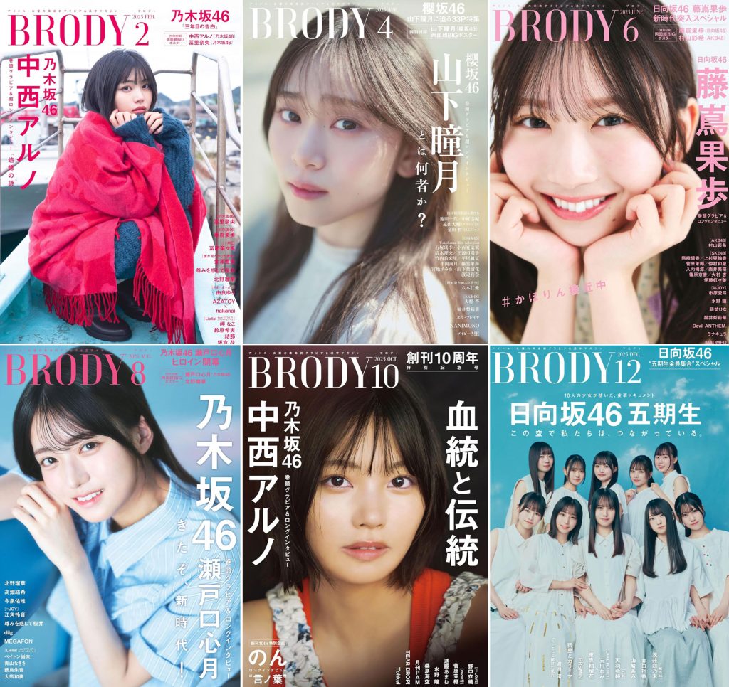 『BRODY』2025年2月号～12月号表紙(通常版)