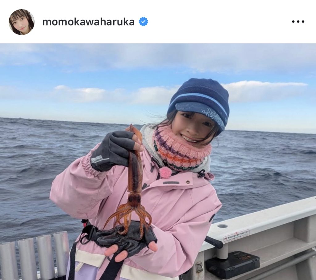 イカ釣りに出たももはる