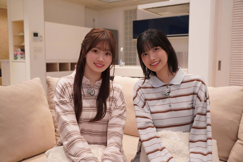 『乃木坂、逃避行。』SEASON4 石垣島後編より、部屋着に着替えて5期生・五百城茉央と6期生・愛宕心響がトークを展開