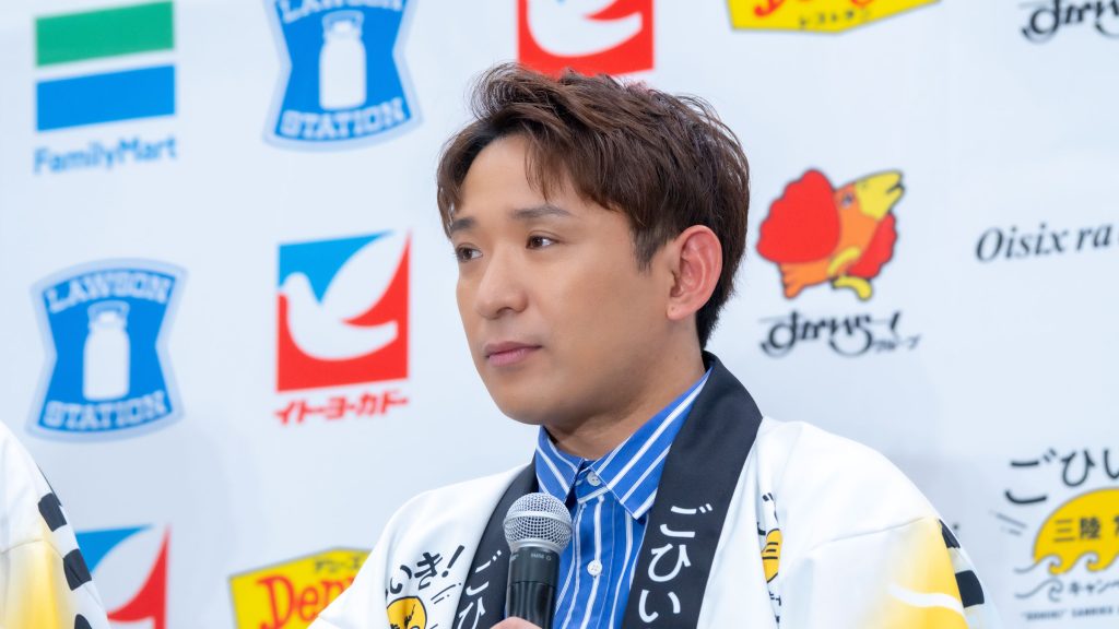 「ごひいき！三陸常磐キャンペーン『三陸常磐食べようフェア2026』コラボ商品プレス向け発表会」に出席に出席した酒井健太