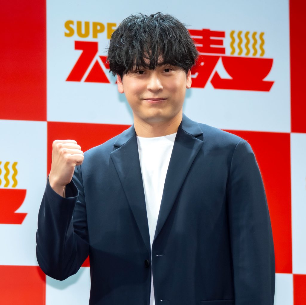 グルテンフリーヌードル「スーパー麺」新アンバサダー就任発表イベントに出席した山下健二郎