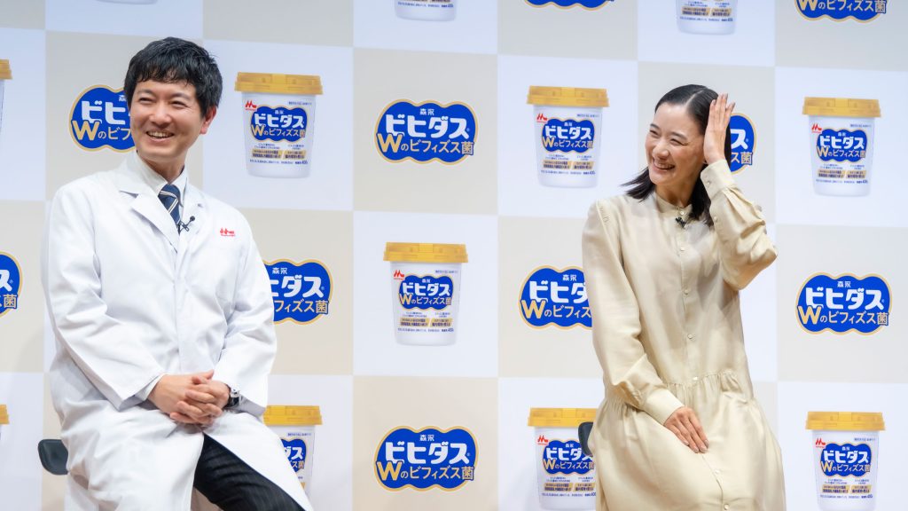 「ビヒダスヨーグルト Wのビフィズス菌」新CM発表会に出席した蒼井優