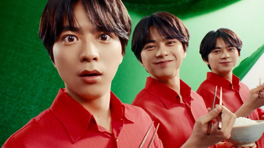 「サトウのごはん」シリーズの新商品『新定番』の新CMに出演する佐藤勝利