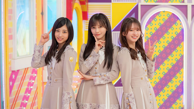 『乃木坂工事延長中』今回のMC菅原咲月(右)と川端晃菜(左)、それにコメンテーター的ポジションで登場の池田瑛紗(中央)