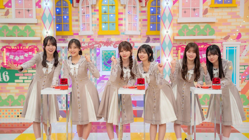 『乃木坂工事延長中』に出演する賀喜遥香、柴田柚菜、岡本姫奈、中西アルノ、愛宕心響、瀬戸口心月(写真左から)