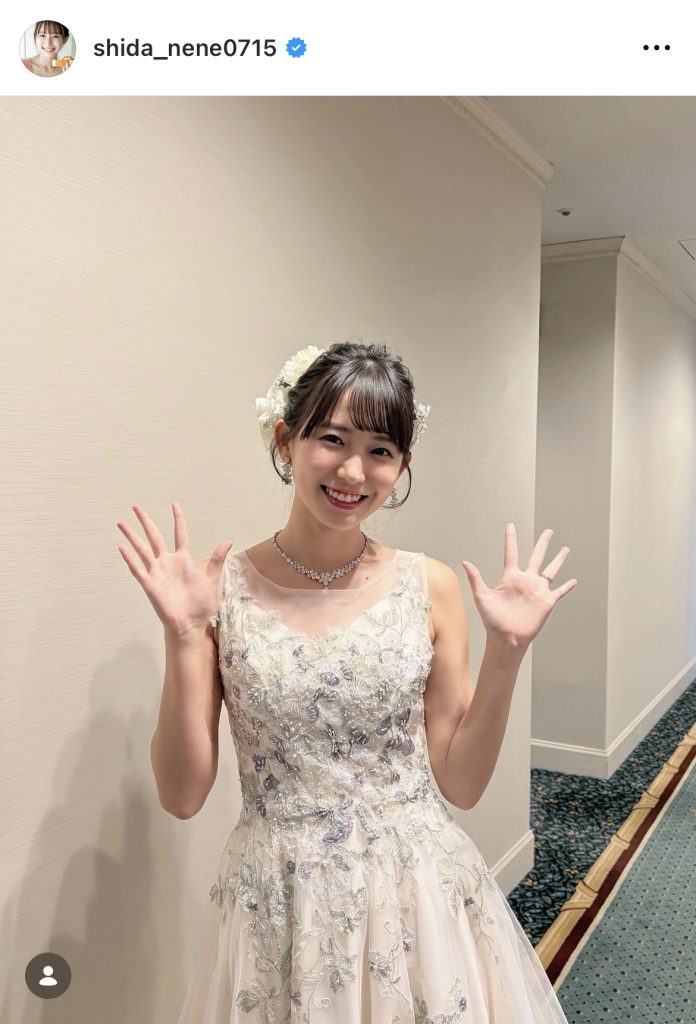 ドラマ「婚活バトルフィールド37」でのウェディングドレス姿を披露