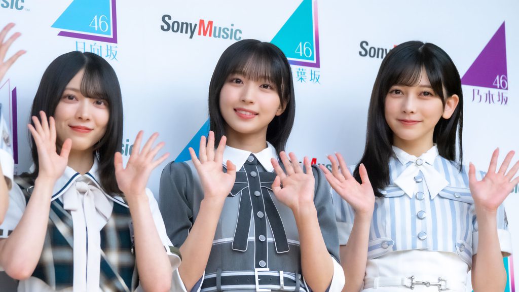 「青葉坂46オーディション プロモーション」取材会に出席した森田ひかる、大野愛実、池田瑛紗