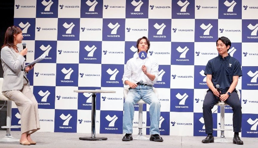 株式会社ヤマシタの新CM発表会に出席した山下智久