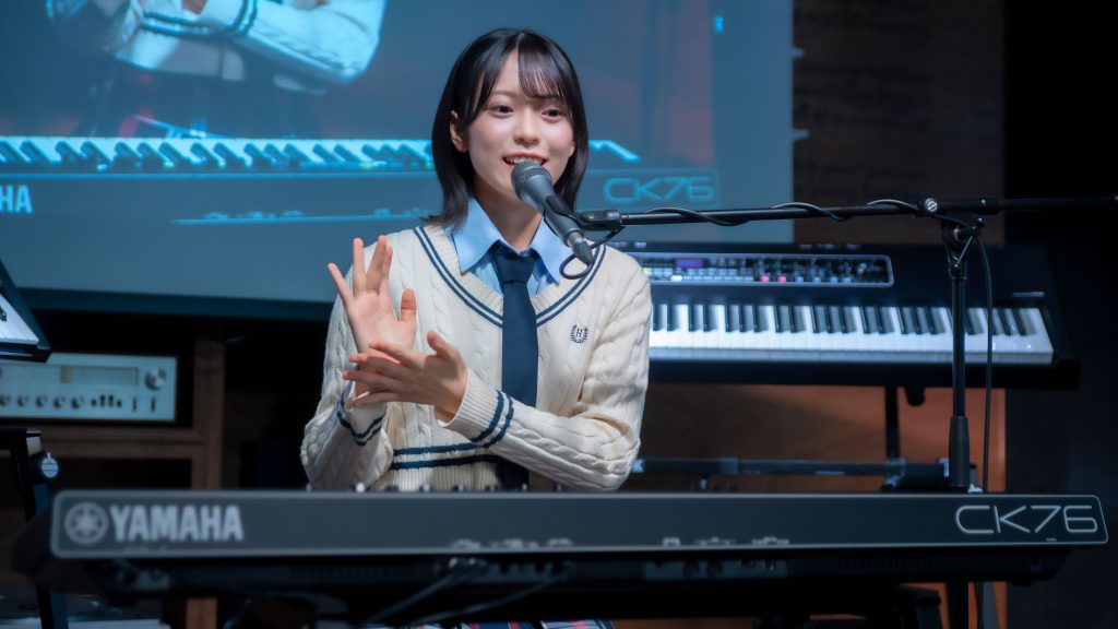AKB48・新井彩永が『ヤマハ ステージキーボード新製品発表会』に出席